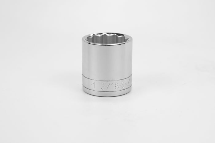 1-3/16" 1/2" Drive 12 Point Fractional Standard Chrome Socket
