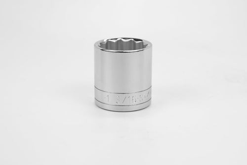 1-3/16" 1/2" Drive 12 Point Fractional Standard Chrome Socket