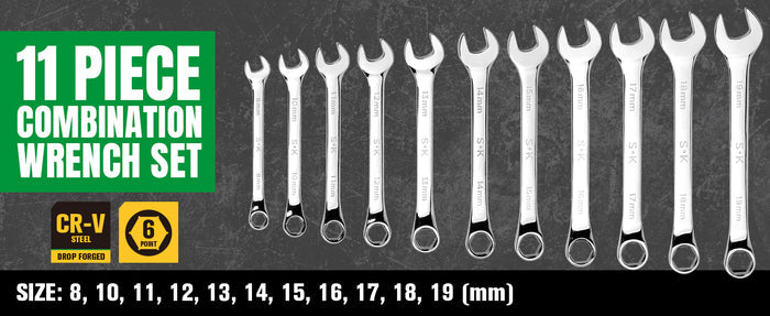 SK01487A - 11 Piece 6 Point Metric SuperKrome® Combination Wrench Set View 3