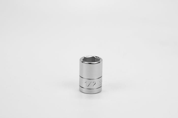 1/2" 3/8" Drive 6 Point Fractional Standard Chrome Socket
