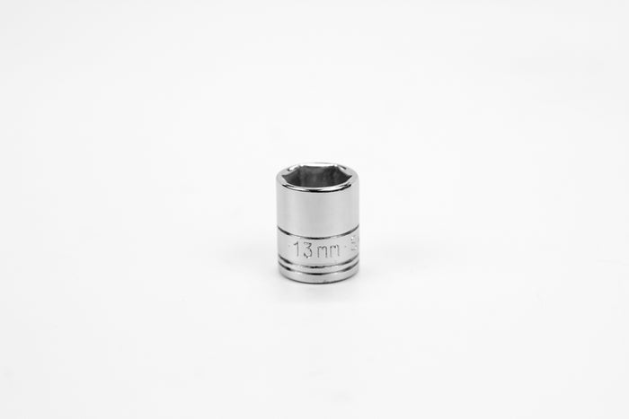 13 mm 1/4" Drive 6 Point Metric Standard Chrome Socket