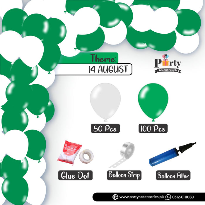 14 August Color Theme Balloon Arch Kit – Garland Set with 150 Balloons & Stickers