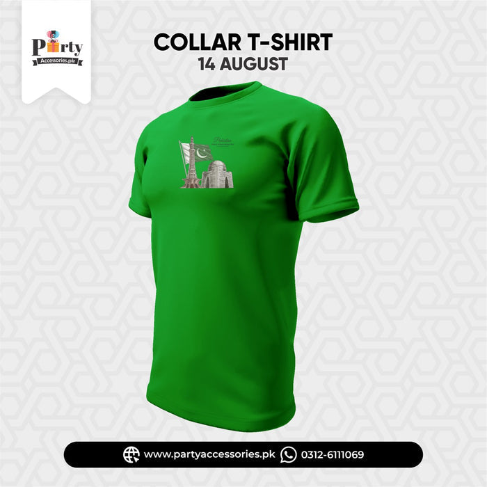 14 August Theme Round Neck T-Shirt – Printed Independence Day Party Wear