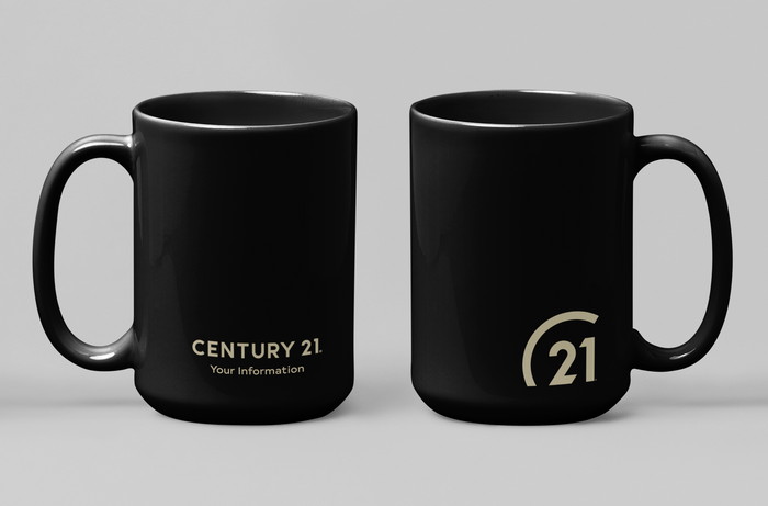 15oz Wrap Print Black Ceramic Mug - Personalized