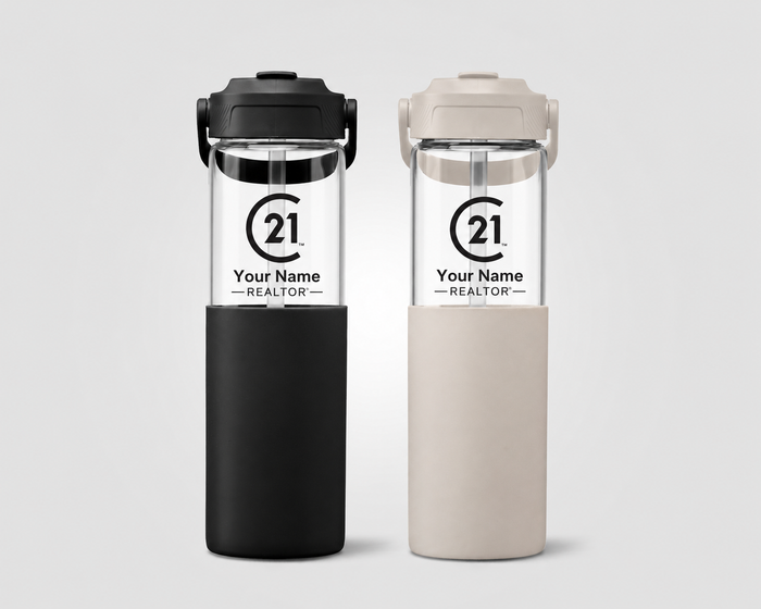 20oz Juno Glass Silicone Sleeve Straw Bottle | Personalized