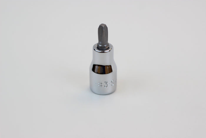 #3 3/8" Drive Phillips Screwdriver Chrome Bit Socket