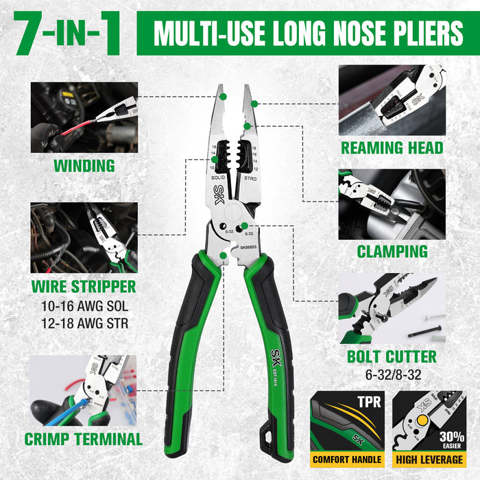 SK01457 - 3 Piece Dual-Material Handle Multi-Use Pliers Set View 3