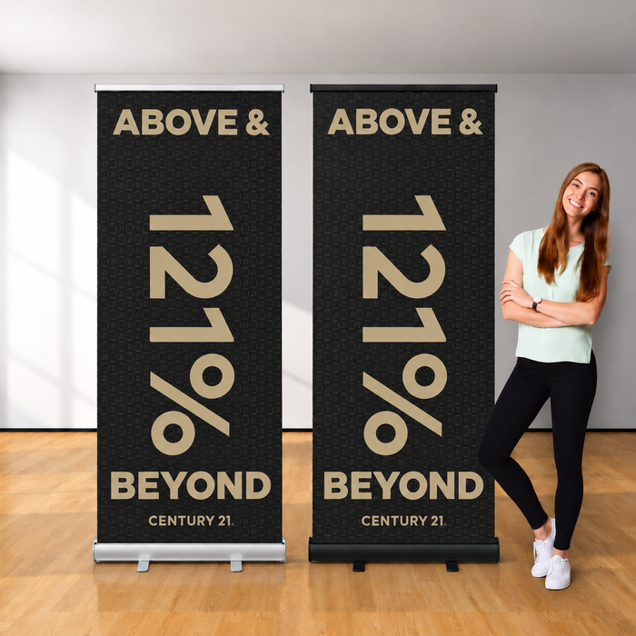 33” x 79” Premium Retractable Pull-Up Banner | Above & Beyond Artwork