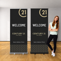 33" x 79" Premium Retractable Pull Up Banner | WELCOME