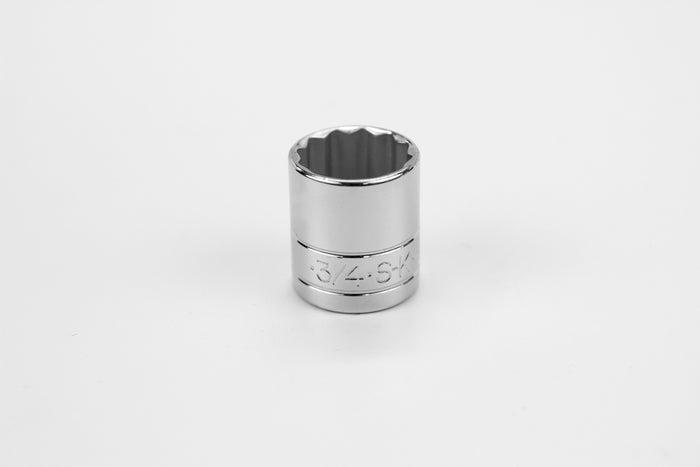 3/4" 3/8" Drive 12 Point Fractional Standard Chrome Socket