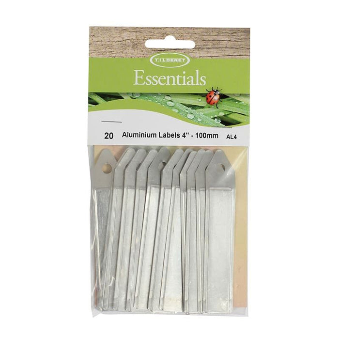 10cm aluminium plant label, slim metal garden marker for pots, trays and borders