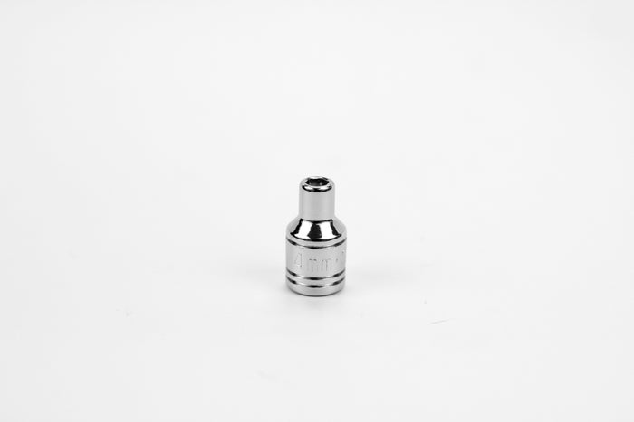 4 mm 1/4" Drive 6 Point Metric Standard Chrome Socket