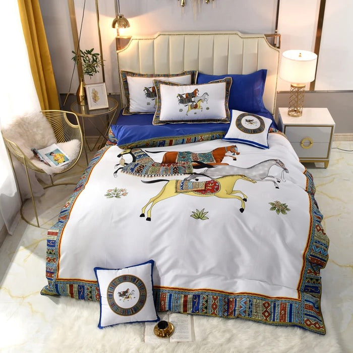 4-Piece Sateen Bedding Set (Gabriel / White)