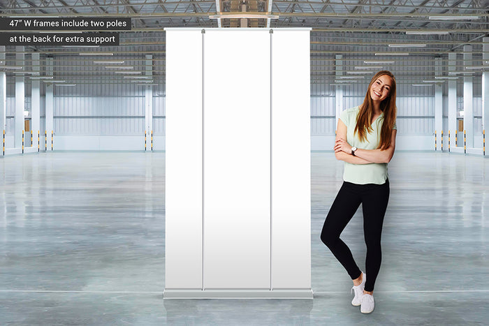47" x 79" Luxury Retractable Banner | Defy + Deliver