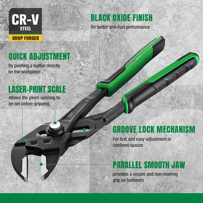 SK01459 - 5 Piece Dual-Material Multi-Purpose Ergonomic Pliers Set View 5