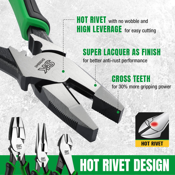 SK01458 - 5 Piece Dual-Material Multi-Purpose Pliers Set View 7