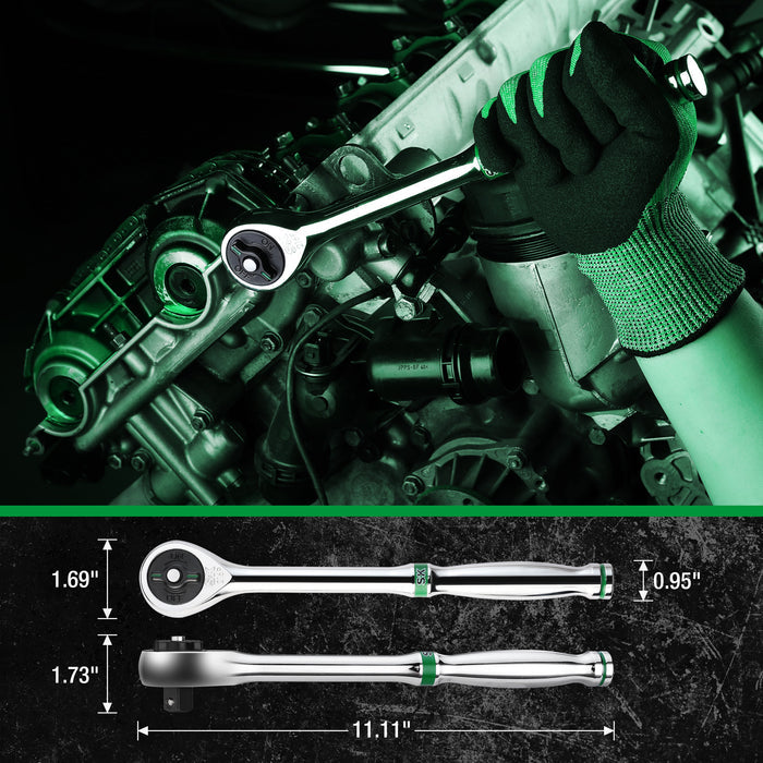 SK01314-216P - 52 Piece 1/2" Drive, 6 Point, Standard & Deep, SAE & Metric Chrome Socket Set View 5