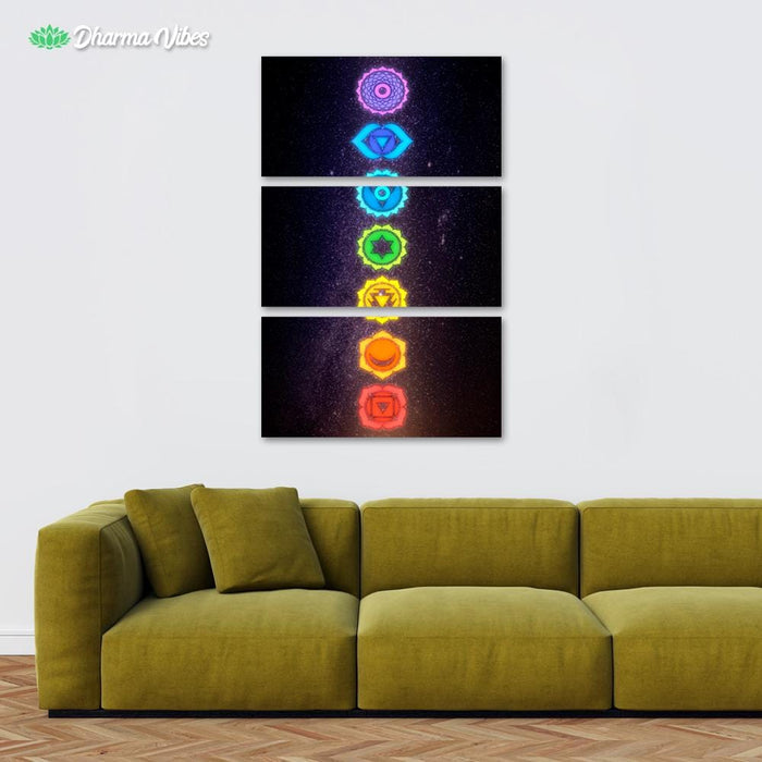 7 Chakras by McAshe 3-Piece Canvas