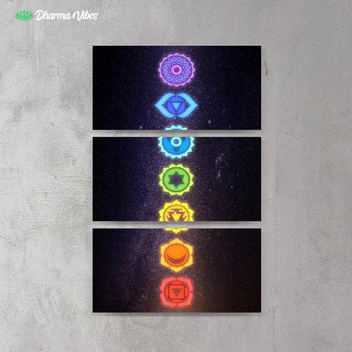 7 Chakras by McAshe 3-Piece Canvas