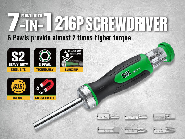 SK02017 - 7-in-1, 216-Position  Reversible Ratcheting Screwdriver View 2