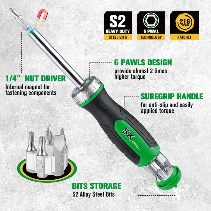 SK02017 - 7-in-1, 216-Position  Reversible Ratcheting Screwdriver View 3