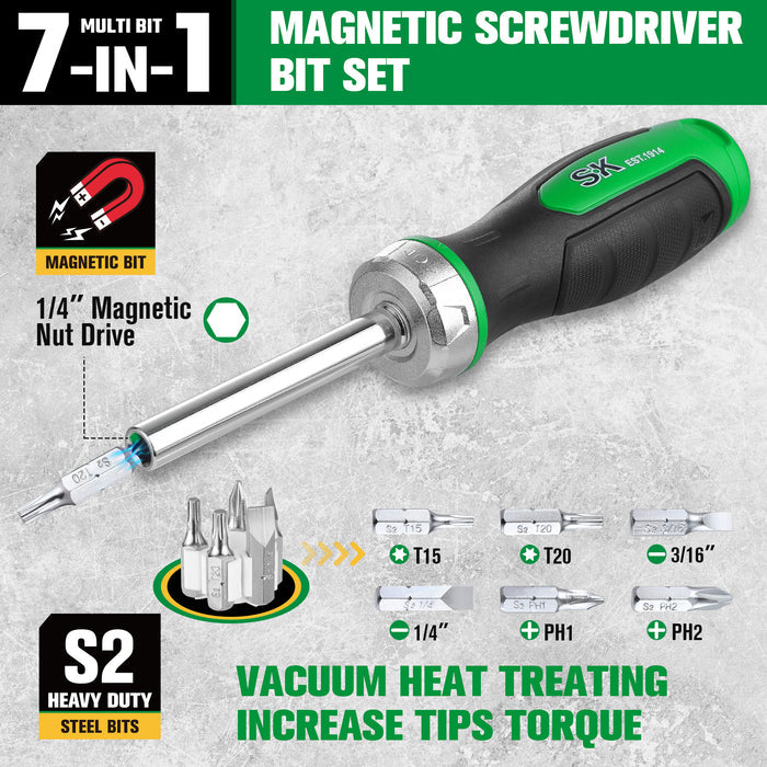 SK02017 - 7-in-1, 216-Position  Reversible Ratcheting Screwdriver View 7