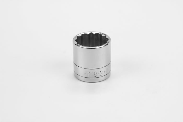 7/8" 3/8" Drive 12 Point Fractional Standard Chrome Socket