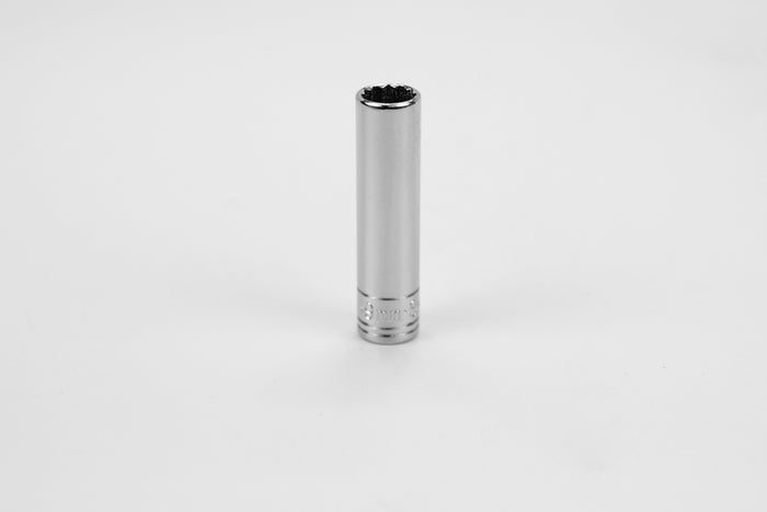 9 mm 1/4" Drive 12 Point Metric Deep Chrome Socket