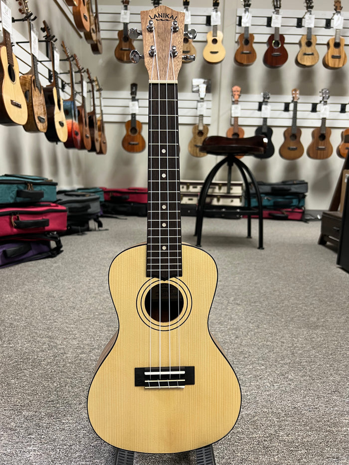 Lanikai SPPW-CX Solid Spruce/Pacific Walnut Concert Ukulele w/Case - Limited Edition
