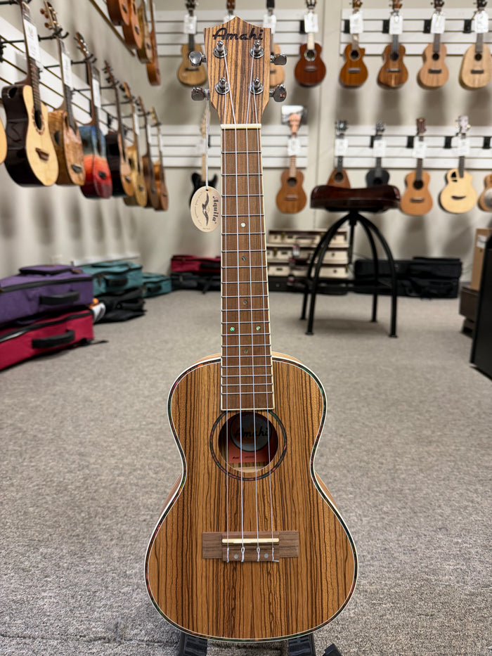 AMAHI UK-330C Zebrawood Concert Ukulele w/Case