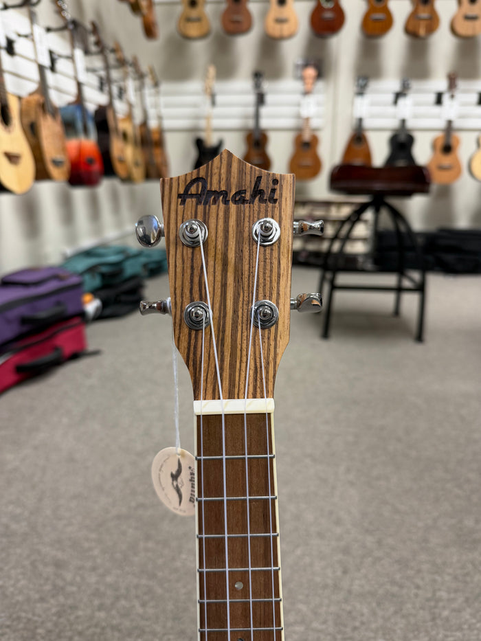AMAHI UK-330C Zebrawood Concert Ukulele w/Case