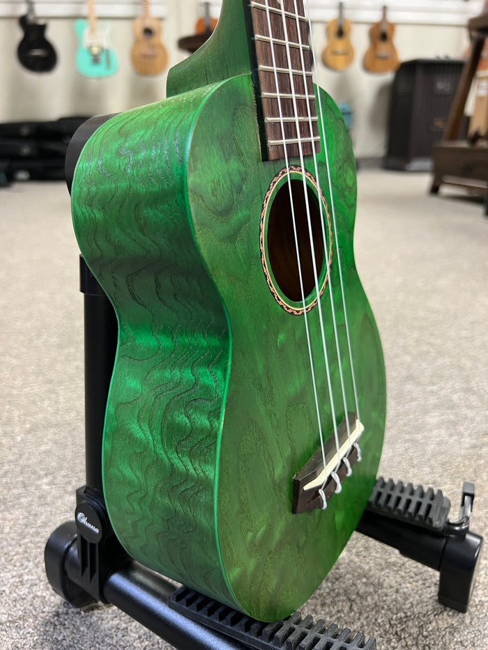 Ohana SK-15W-GN Willow Wood Soprano Ukulele - Green - Aloha City Ukes