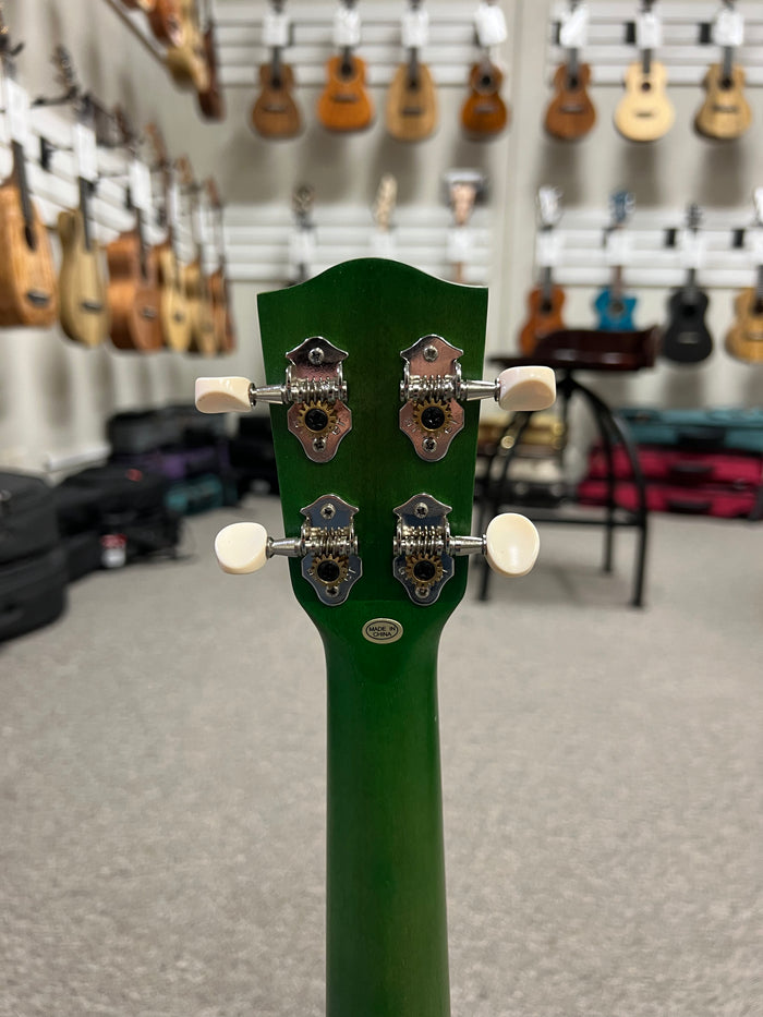 Ohana SK-15W-GN Willow Wood Soprano Ukulele - Green - Aloha City Ukes