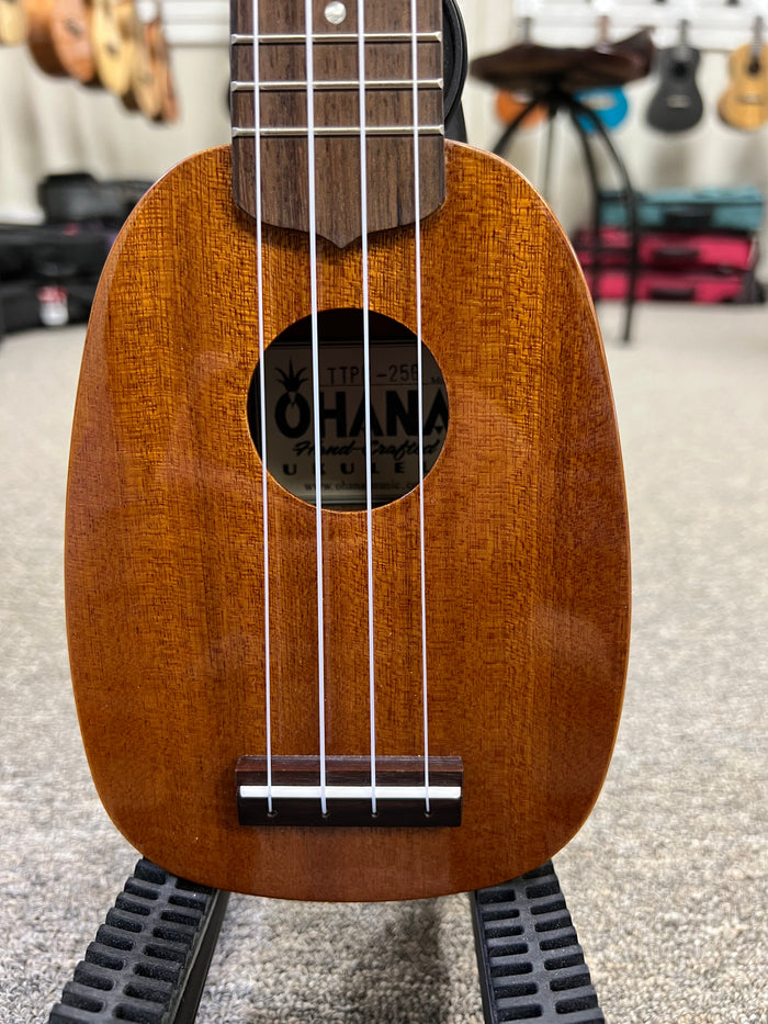 OHANA TTPK-25G Solid Mahogany Sopranissimo Pineapple Ukulele - Mini Pineapple Uke - Aloha City Ukes