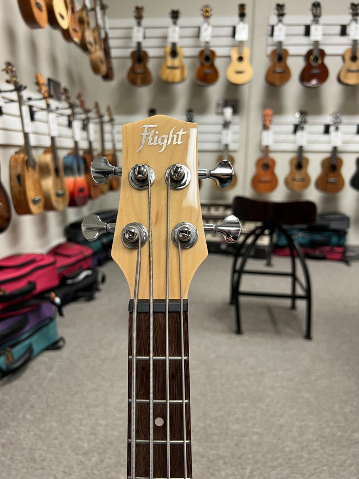 Flight Blue Solid Body Electric Mini Bass Lite Ukulele - Short Scale Bass