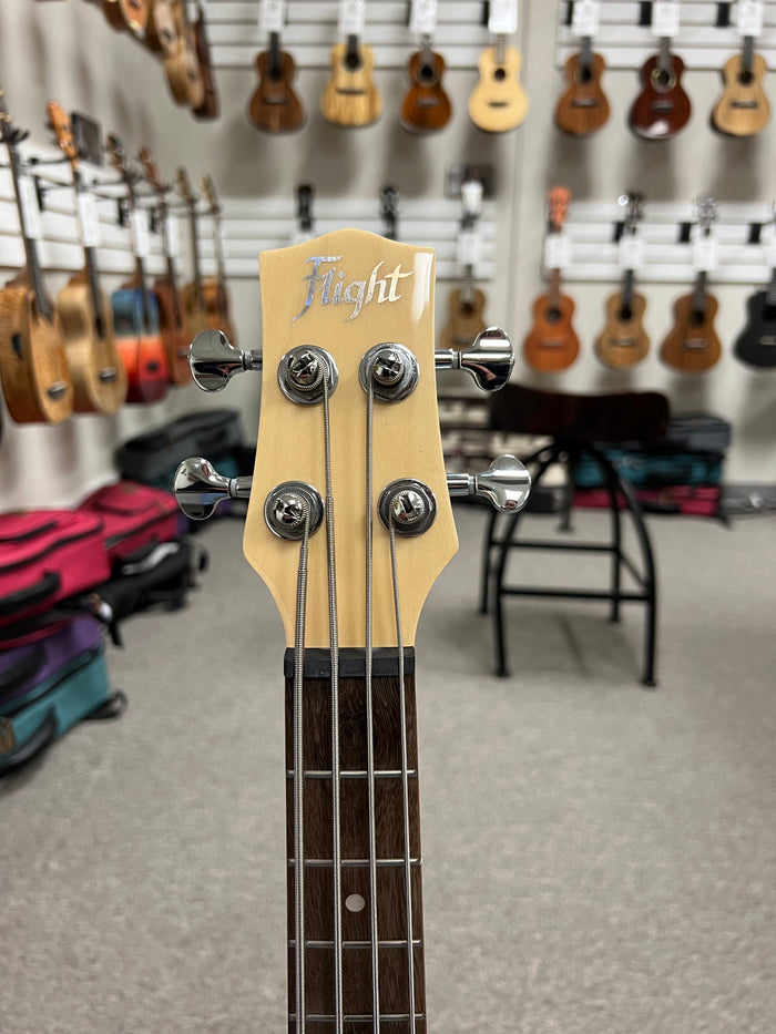Flight Seafoam Green Solid Body Electric Mini Bass Lite Ukulele SFG - Short Scale Bass