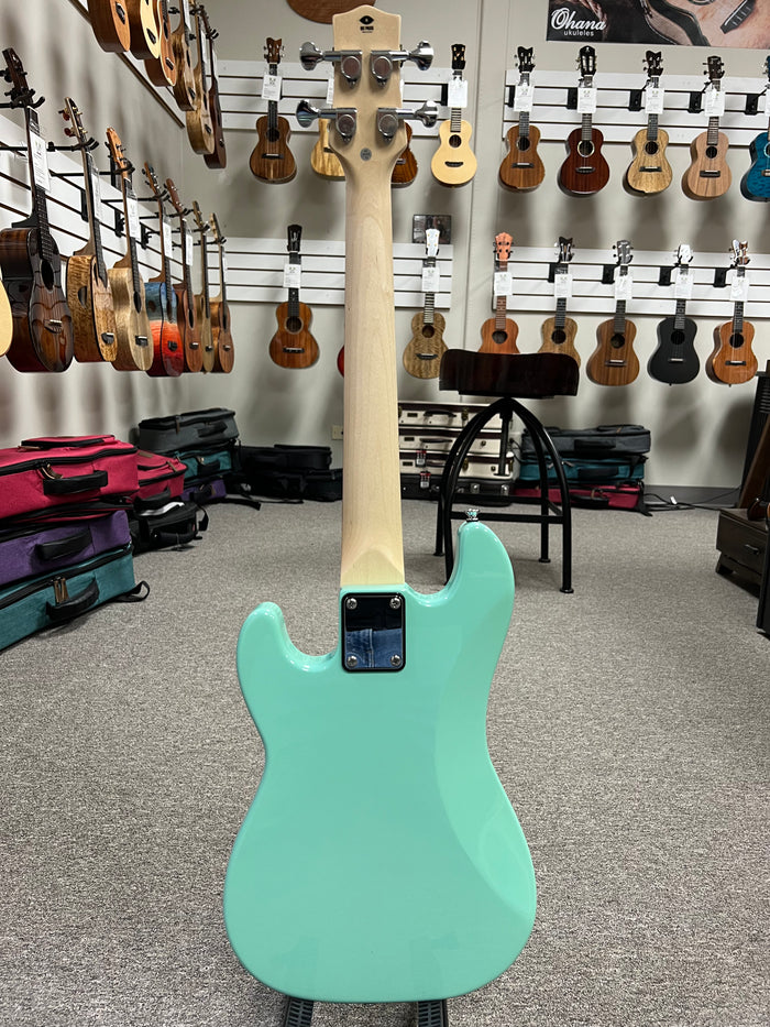 Flight Seafoam Green Solid Body Electric Mini Bass Lite Ukulele SFG - Short Scale Bass
