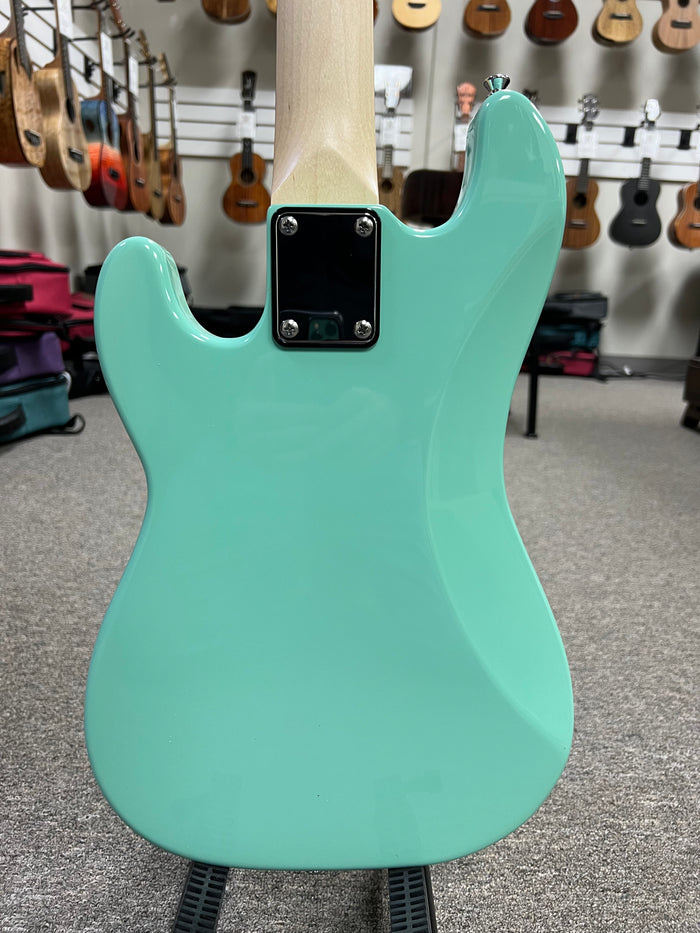 Flight Seafoam Green Solid Body Electric Mini Bass Lite Ukulele SFG - Short Scale Bass