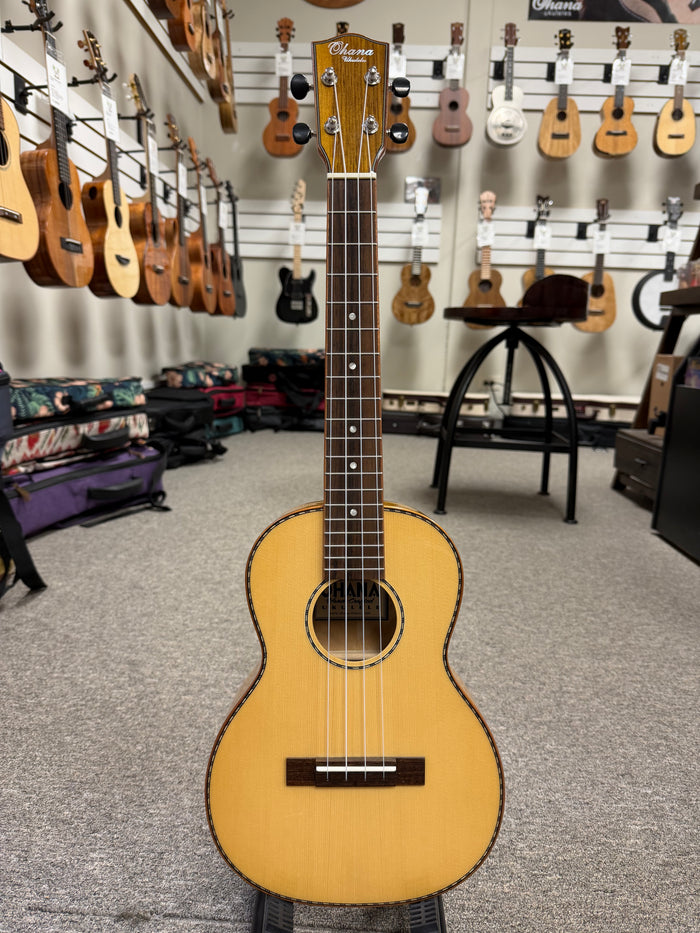 OHANA TK-70WG Solid Spruce/Willow Wood Tenor Ukulele