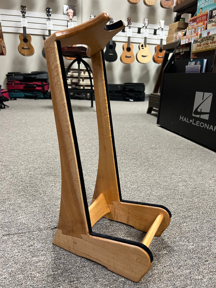 Custom Birdseye Maple Wood Ukulele Stand by Lee Murdock - Birdseye Maple Uke Stand