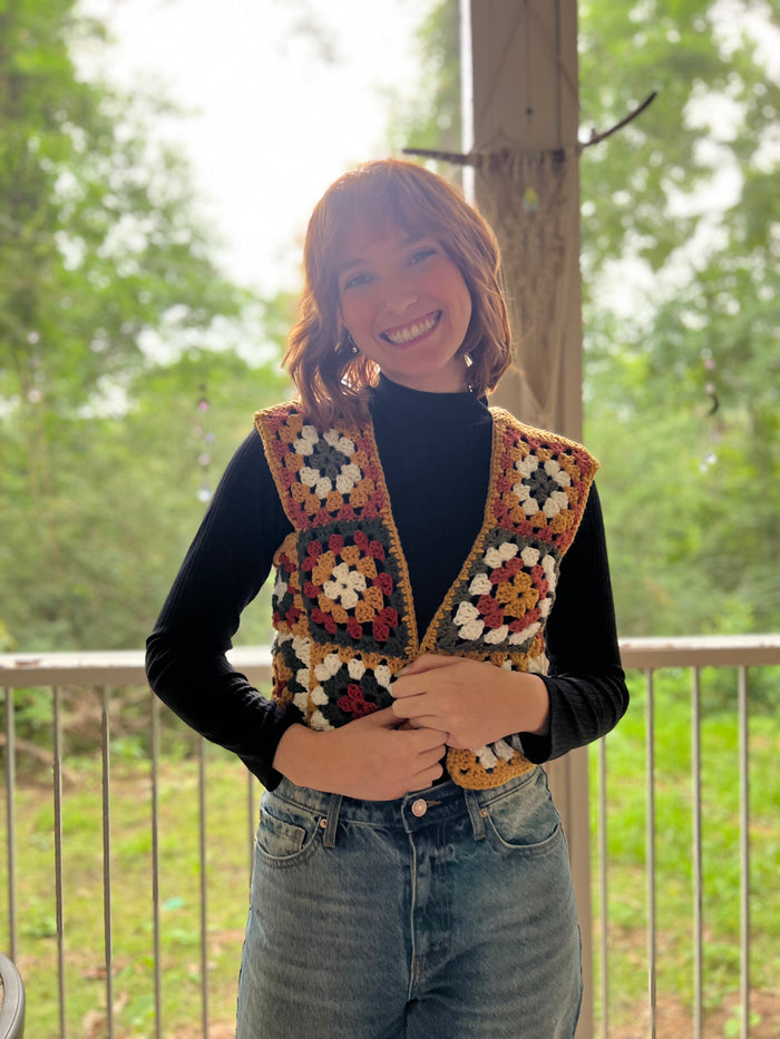70s Style Granny Square Vest