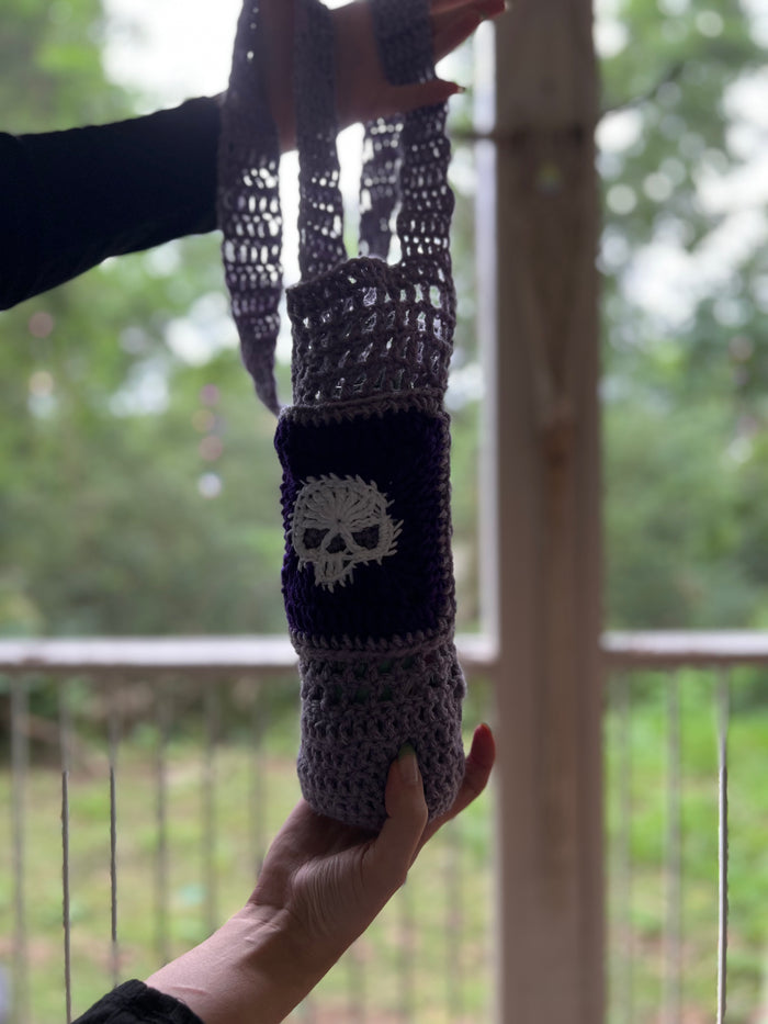 Water or Wine Bottle Purse - Purple Skull