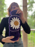 Water or Wine Bottle Purse - Purple Daisy