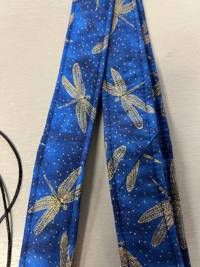 Quiltsand Woven Ukulele Strap - Blue Dragonfly - Adjustable - Aloha City Ukes