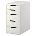 ALEX Drawer unit, 5 drawers, White, 36x70cm