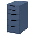 ALEX Drawer unit, Black-blue, 36x70cm