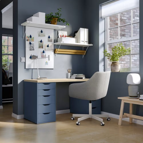ALEX Drawer unit, Black-blue, 36x70cm
