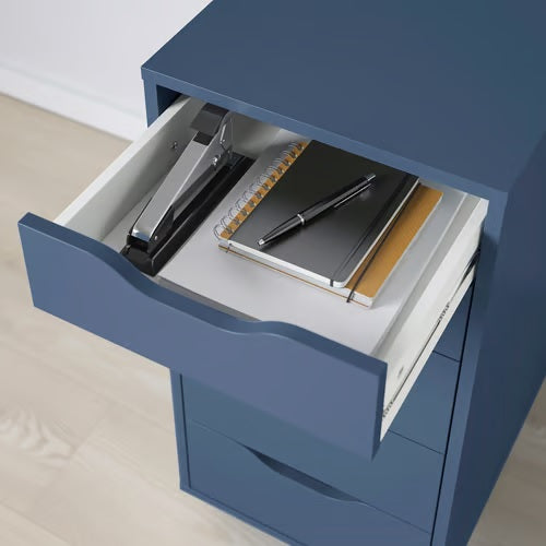 ALEX Drawer unit, Black-blue, 36x70cm