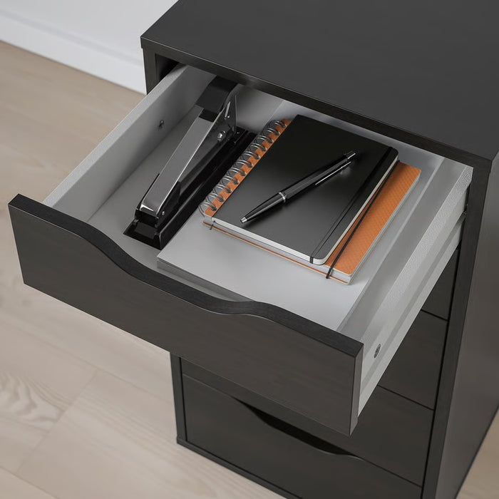ALEX Drawer unit, Black-brown, 36x70cm
