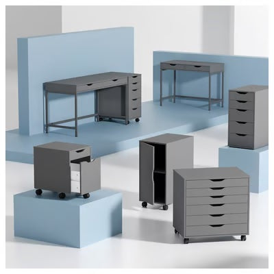 ALEX Drawer unit, Dark grey, 36x70cm